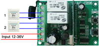 Interrupteur de télécommande de portail de garage à code fixe roulant DC 12V - 24V