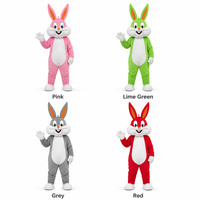 Hasen-Maskottchen-Kostüm Umweltfreundlicher Atmungsaktiver Plüsch-Hasenanzug Hochsichtbares Netz-Schaumstoffkopfteil 4 Farben Halloween TV/Film Unisex