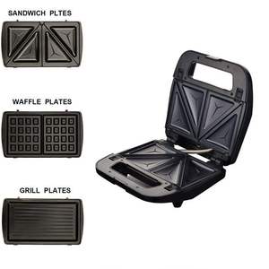 Máquina para Hacer Sándwiches 3 en 1 Multifuncional, Automática, de Plástico, con Placas para Waffles, Máquina Eléctrica para Desayunos de Uso Diario en el Hogar - Product Image 2