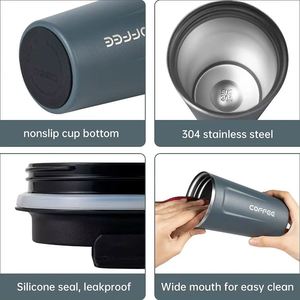 Pt New 510Ml 380Ml Touch Tumbler Stainless Steel Double Wall Vacuum Insulated Thermal Coffee <b>Mug</b> <b>Smart</b> With Display Lid - Product Image 5