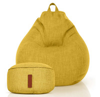 Grand fauteuil pouf gris, grand canapé pouf, pouf d'intérieur en forme de poire, énorme canapé pouf, fournisseur de poufs