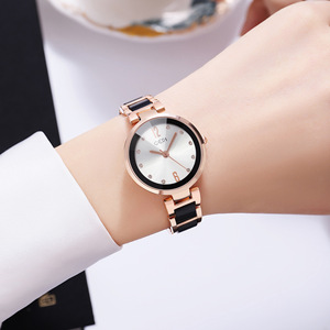 Montre à quartz à disque en céramique, montre à quartz étanche pour femme - Product Image 6