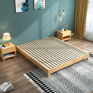 Tatami Solid Wood Platform Bed 1.8M Pine Low Bed Japanese Style Bedroom Furniture Space Saving Bed Frame - Product Image 1