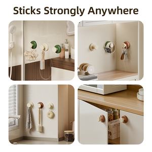 Crochet à ventouse en plastique ABS, design créatif pour la maison et le dortoir, <span class=keywords><strong>sans</strong></span> trace, <span class=keywords><strong>sans</strong></span> perçage, simple niveau pour le salon - Product Image 4