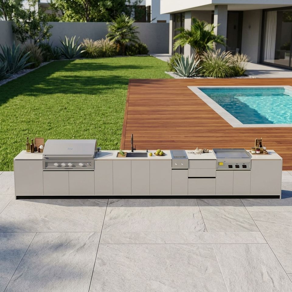 304 Stainless Steel Outdoor Kitchen Island Waterproof Anti-rust Modular ...
