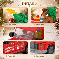 Ensemble de blocs de construction de camion de Noël 520 pièces avec arbre, Père Noël, cadeaux de Noël, jouet de construction pour enfants, modèle de briques STEM DIY