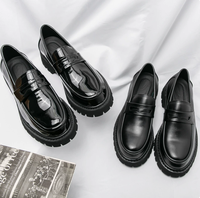 Chaussures décontractées tendance pour hommes, à lacets, basses, en cuir, à semelles épaisses, style Bullock, pour adolescents