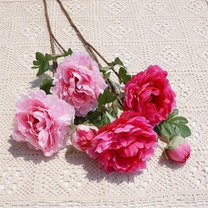 Flores de Peonía Artificiales Nórdicas INS al por Mayor, 3 Cabezas, Color Blanco y Rosa, para Decoración del Hogar y Bodas - Product Image 4