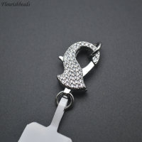Petite taille laiton métal CZ pavé poisson forme or argent placage homard fermoirs pour femmes hommes bijoux collier Bracelet fabrication
