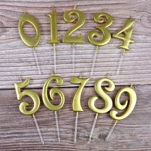 Buon compleanno 0 1 2 3 4 5 6 7 8 9 torta numero candela numero oro candele torta decorazioni forniture - Product Image 5