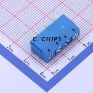 JL301-50004U01 Screw Terminal Block Through hole Component (THT),P=5mm Connector 1x4P 5mm Blue Through Hole - Product Image 1