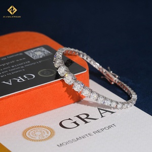 ZUANFA JEWELRY Tennis <b>Bracelet</b> 925 <b>Silver</b> Rhodium Plated Round Brilliant Cut Moissanite Women's Classic Gradual <b>Bracelets</b> - Product Image 2