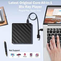 Unidad de Blu-ray Externa 5 en 1: Reproductor de BD-ROM, Grabador de CD/DVD, USB 3.0 y Tipo-C, Portátil para PC/Laptop