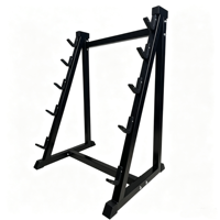 Support Commercial Robuste pour Barres de Musculation – Rangement 5 Barres – Support Fixe pour Barres Droites et EZ Curl – Équipement de Gym