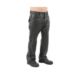 Pantalones de Cuero para Hombre, Otoño-Invierno 2026, Secado Rápido, Impermeables, Transpirables, de Cuero Vacuno Negro, Cintura Alta, Acolchados - Product Image 1