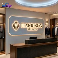 Enseigne commerciale LED rétroéclairée en acier inoxydable avec surface en acrylique, rainure de guidage lumineux, transformateur et prise pour maison, bureau, bar, bâtiments, mariage