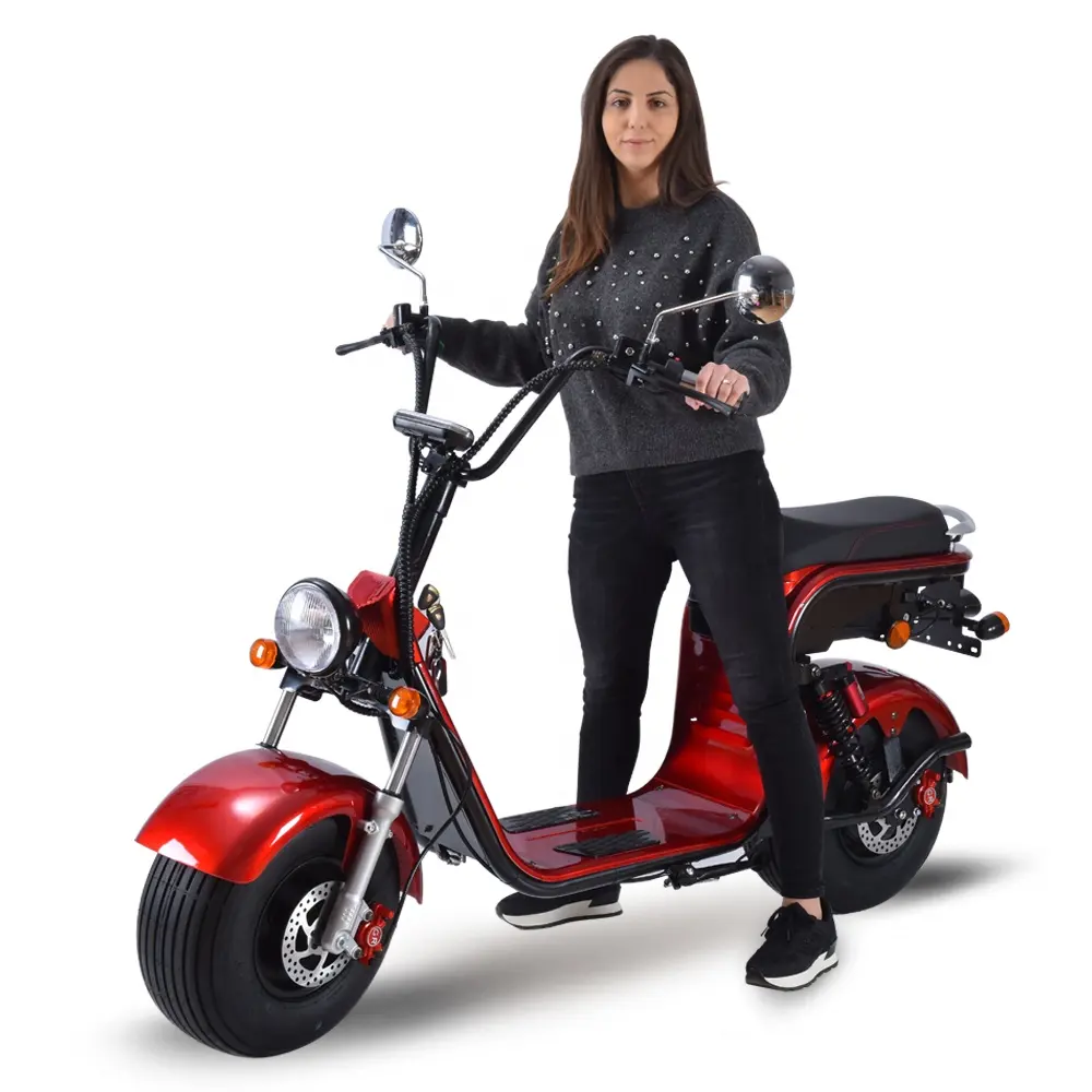 Nieuwe moderne elektrische scooters grote twee wielen citycoco 1000 W-2000 W 60V elektrische scooter, grote batterij lange afstand rijden