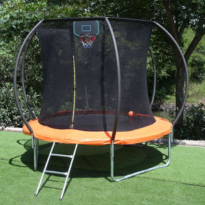Trampoline rond de <span class=keywords><strong>lit</strong></span> de saut de forme physique d'enfants de jardin extérieur <span class=keywords><strong>avec</strong></span> le filet de sécurité de <span class=keywords><strong>but</strong></span> de basket-ball - Product Image 4