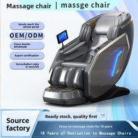 Fauteuil de massage intelligent de luxe 3D à gravité zéro avec massage des pieds, commande vocale Bluetooth, fonction de compression chaude et musique, électrique pour la maison