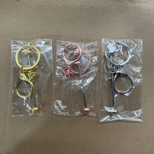 In Stock DIY <strong>Beaded</strong> Round Ring <strong>Keychain</strong> Phone Case Earphone Cover Pendant Beadable <strong>Keychain</strong> DIY <strong>Beaded</strong> Key Chain Bar - Product Image 4