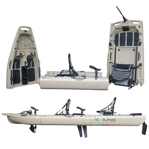 Kayak de pêche modulaire amovible de 3 mètres, nouveau design, avec chaise et pagaie, 3 pièces, petit, 1 personne, pour la pêche en mer, bateau pliable à assise surélevée - Product Image 5