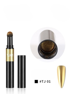 ผงกลิตเตอร์แต่งเล็บแบบปากกา 12 สี โครม แอร์คูชั่น  แบบกระจกเงา สีทองและสีเงิน ขายส่ง - Product Image 5