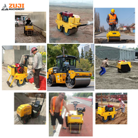 Compacteur à double tambour ZUJI1000 en promotion – Mini-rouleau compresseur vibrant portatif