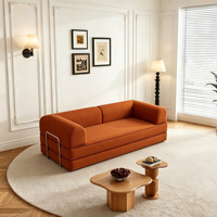 Ensemble de canapés modulaires sectionnels, canapé-lit compact multifonctionnel en tissu compressé, pouf, canapés de salon