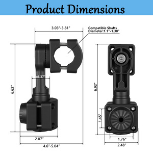 Velpaw 0 Degree Pole Mount Trolling Motor Shaft Bracket, Compatible with Garmin LiveScope Plus LVS34 Transducer - Product Image 3