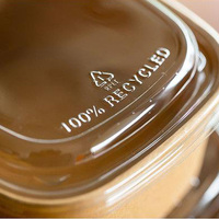 100% boîte à déjeuner à emporter biodégradable 1200ml papier Kraft bol carré pour salade de restauration rapide avec couvercles pour animaux de compagnie