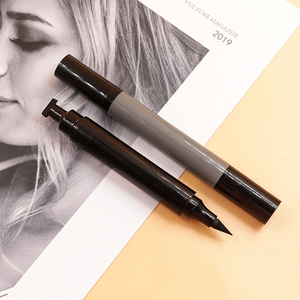 Stylo Eyeliner liquide à double extrémité, imperméable à l'eau, noir, bleu, crayon graphique, tampons faciaux personnalisés, quatre motifs, <span class=keywords><strong>eye</strong></span>-<span class=keywords><strong>liner</strong></span>-long - Product Image 4