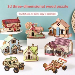Avion en bois 3D stéréo, puzzle à construire soi-même, modèle de blocs de construction, jouet éducatif pour étudiants et enfants, cadeau en gros pour enfants - Product Image 5