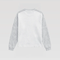 T-shirt à manches longues en coton gaufré chaud 100 % coton, col rond, personnalisé avec impression sérigraphique, pour homme