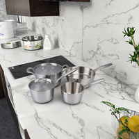 Ensemble de casseroles en acier inoxydable et aluminium de qualité supérieure, classique, sain et écologique, 4 pièces, comprenant une casserole, une cocotte et une poêle à frire