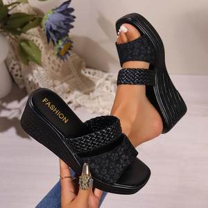 Sandalias de Plataforma con Cuña para Mujer, Estilo Europeo Americano, Tallas Grandes, Verano 2025, A21 - Product Image 1