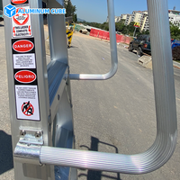 Échelle droite en aluminium certifiée EN131 avec main courante, échelle de sécurité personnalisable pour escalier, balcon, accès au grenier