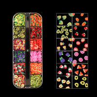 Zomer Diy 3d Polymeer Klei Plakjes Voor Nail Art 2d Fruit Bedels Gemaakt Van Plastic Voor Decoraties