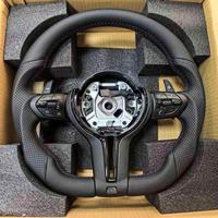 Volant pour BMW Série F 335i F30 F20 F48 M3 F80 F25 E90 E87 X5 E70 F01 F10 Noir Perforé en Cuir Plein Accessoires Auto