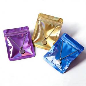 Película Holográfica con Cierre Ziplock a Prueba de Niños, Metálica, Suave al Tacto, Brillante, de 3.5g, Mylar LDPE para Bolsas Doypack, para Dulces - Product Image 1