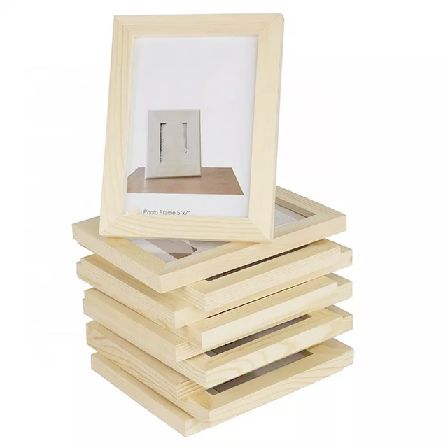 Factory Wholesale DIY Photo Frames Unfinished Wood Picture Frames for 4x6 Inch Photos