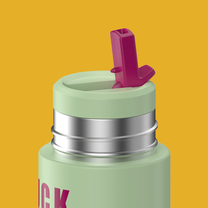 2024 New 600ml Stainless Steel Water Bottle Cute 3d Printed Design <b>Straw</b> Vacuum Style For Green - Product Image 6