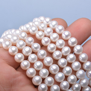 Collier de perles d'eau douce Tilian 8-9 mm, naturel, lâche, petites imperfections avec une forte luminosité, semi-fini, cercle parfait, personnalisable - Product Image 4