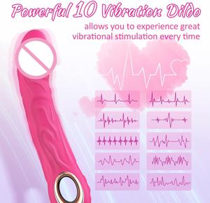 Realistischer Vibrator <span class=keywords><strong>Dildo</strong></span> für Frauen, Sexspielzeug Klitoris G-Punkt Anal Stimulator mit 10 leistungs starken Vibrations modus für Paare - Product Image 2