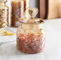Vente en gros de pots en verre de luxe personnalisés avec revêtement électrolytique et pulvérisation de couleur, pots de rangement pour la cuisine