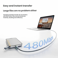 Cable de Carga Rápida PD 4 en 1, Tipo-C, Nylon Trenzado, USB C a C, 8 Pines, 3A, Cable de Datos Multifuncional para Todos los Teléfonos Inteligentes