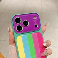 Coque pour iPhone 18 Pro, nouvelle coque de téléphone tendance en acrylique avec blocs de couleur arc-en-ciel pour iPhone 18 17 16 Pro Max, coque de protection pour téléphone
