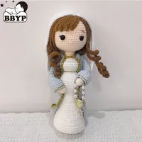 Statuette de la Vierge Marie en coton fait main, crochetée, cadeau de baptême catholique, décoration religieuse chrétienne, Noël