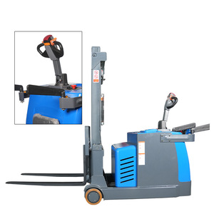 Chariot élévateur électrique KINLIFT 1-2 tonnes, mât à trois sections, pneus pleins, utilisation en intérieur, commande en position debout, batterie au plomb-acide - Product Image 3