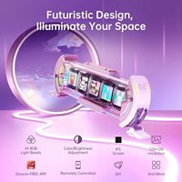 Divoom Times Gate Horloge numérique de jeu rose mignonne Smart App-Controlled Weather Forecast Stock Market/Exchange Rate Social Media