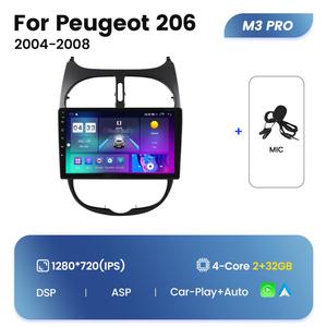 Mekede M6โปรสำหรับวิทยุในรถยนต์ระบบ Android เครื่องเล่นวิดีโอมัลติมีเดียสเตอริโอระบบนำทาง <span class=keywords><strong>GPS</strong></span> สำหรับ Peugeot 206 2004 2008 - Product Image 3